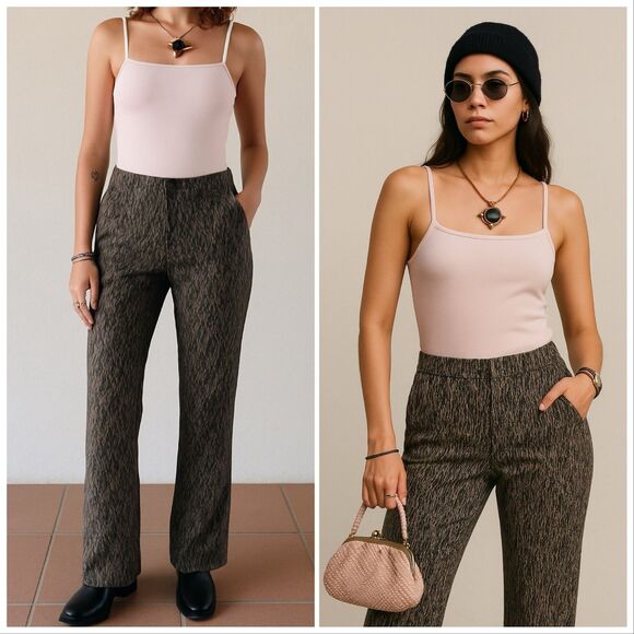 Zara Multicolor Jacquard Weave Ankle Pants - Picture 1 of 11
